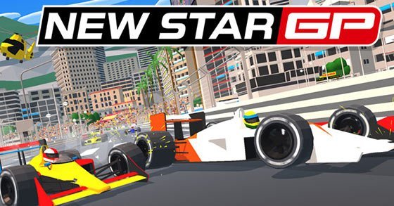 Arcade racing game with Formula 1 cars in a city setting at Arcade Time Machine.